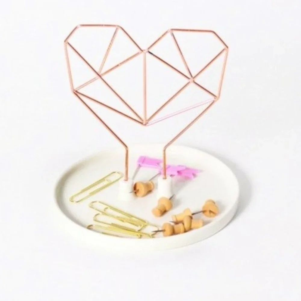 Imm Coxet Porcelain Wire Heart Jewelry Holder Trinket Dish